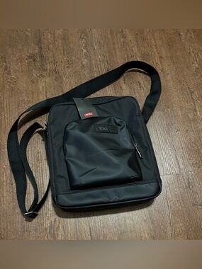 Tumi Black Nylon Messenger Crossbody Bag